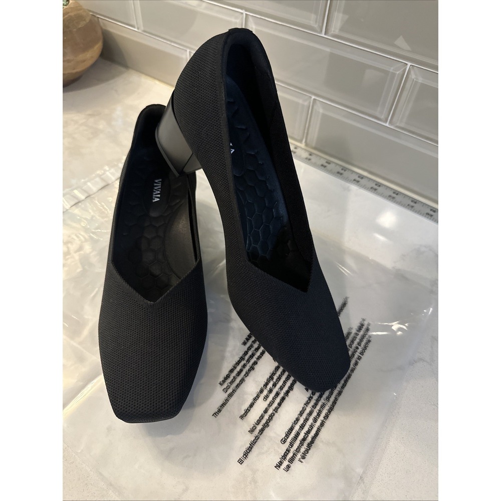 VIVAIA Megan Square Toe Stress Free Chunky Heels Black  Women's US 10.5  EU 42‎
